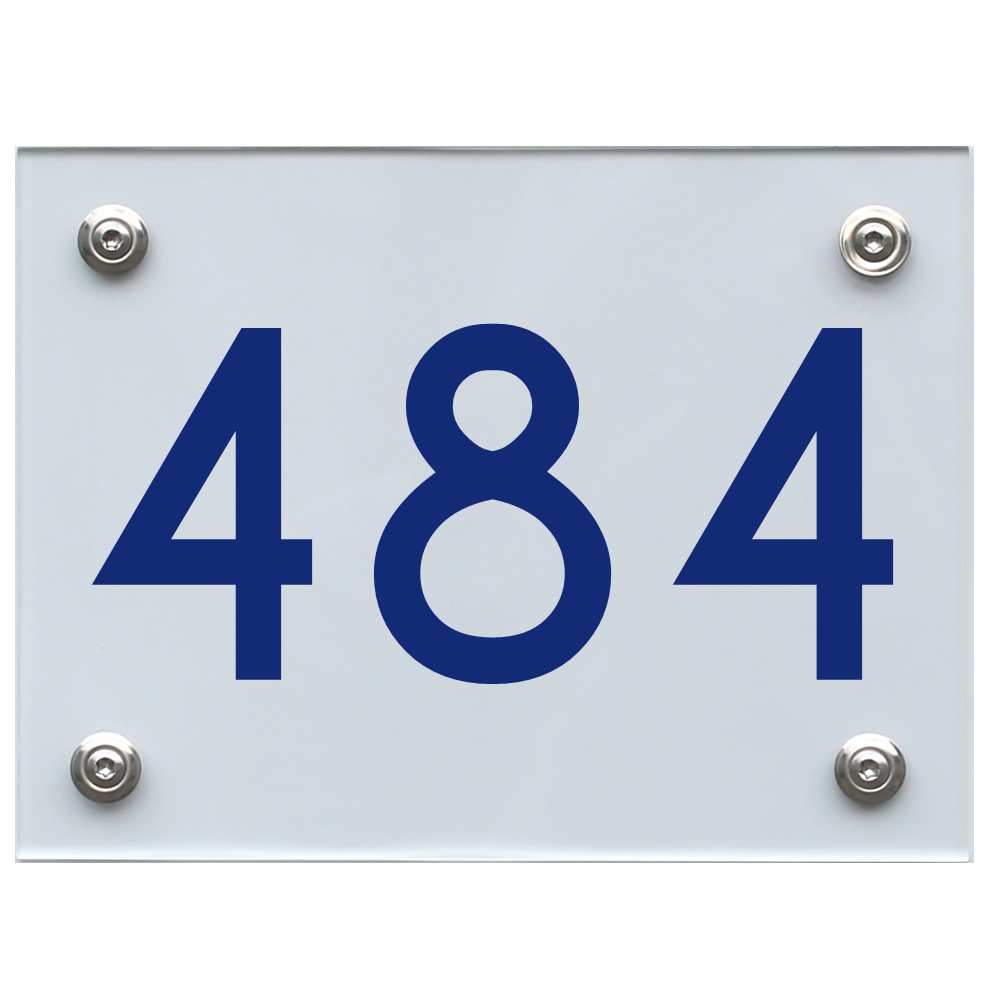 Hausnummernschild 484 blau