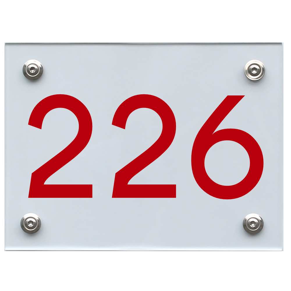 Hausnummernschild 226 rot