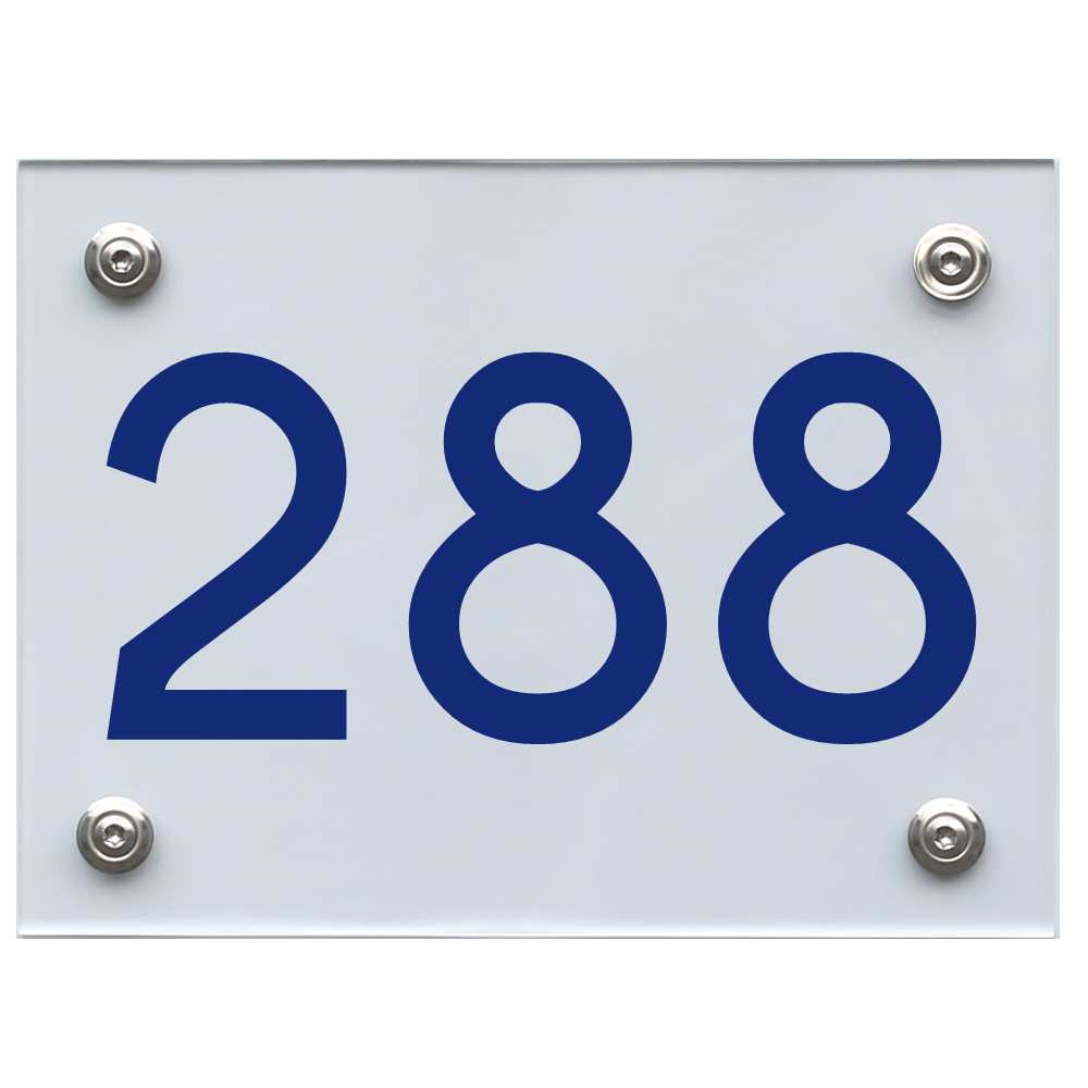 Hausnummernschild 288 blau