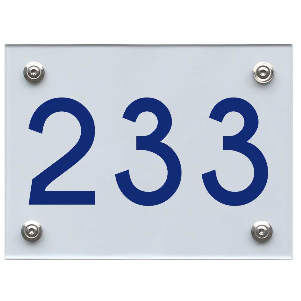 Hausnummernschild 233 blau