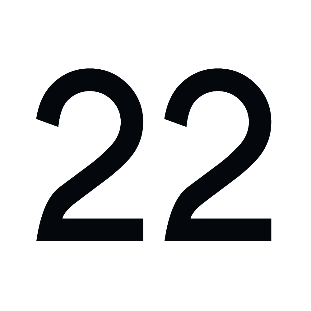 Zahlenaufkleber 22 schwarz