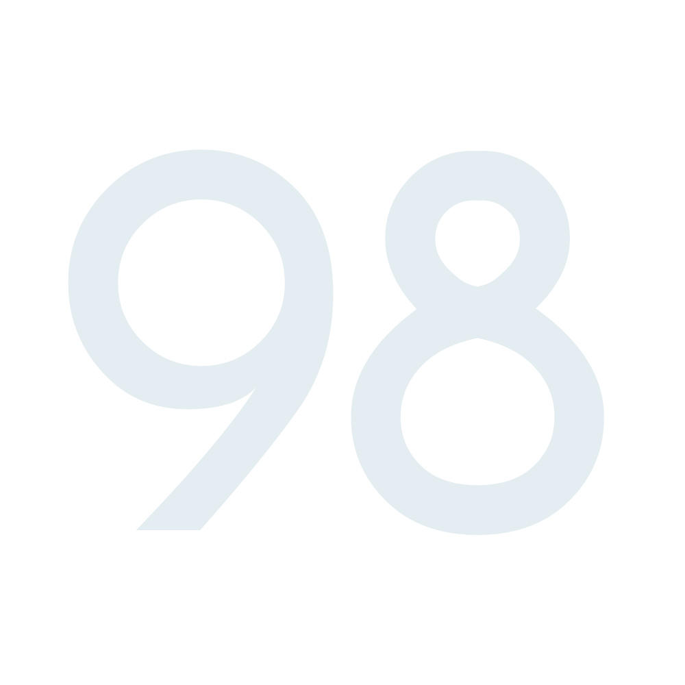 Zahlenaufkleber 98 weiß
