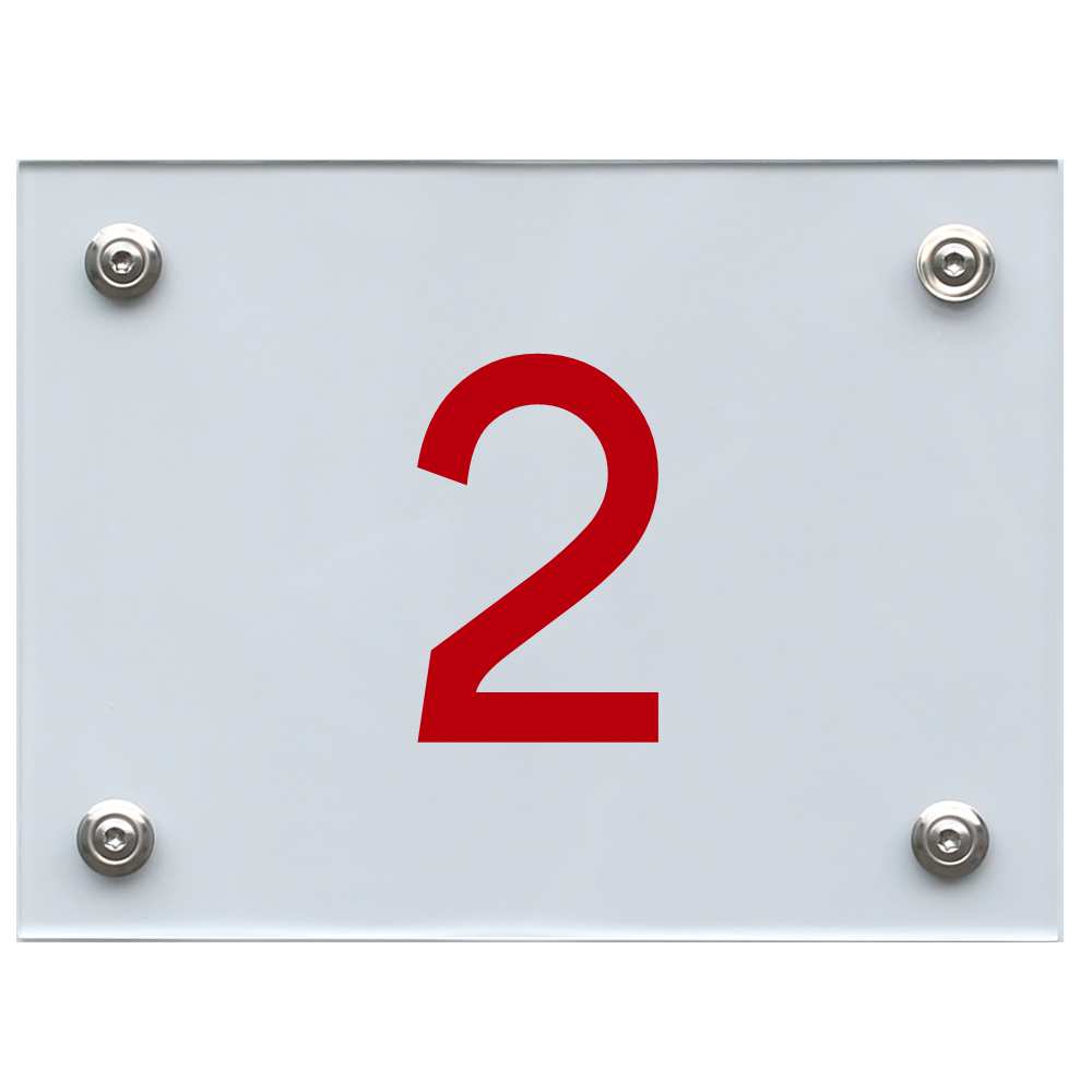 Hausnummernschild 2 rot