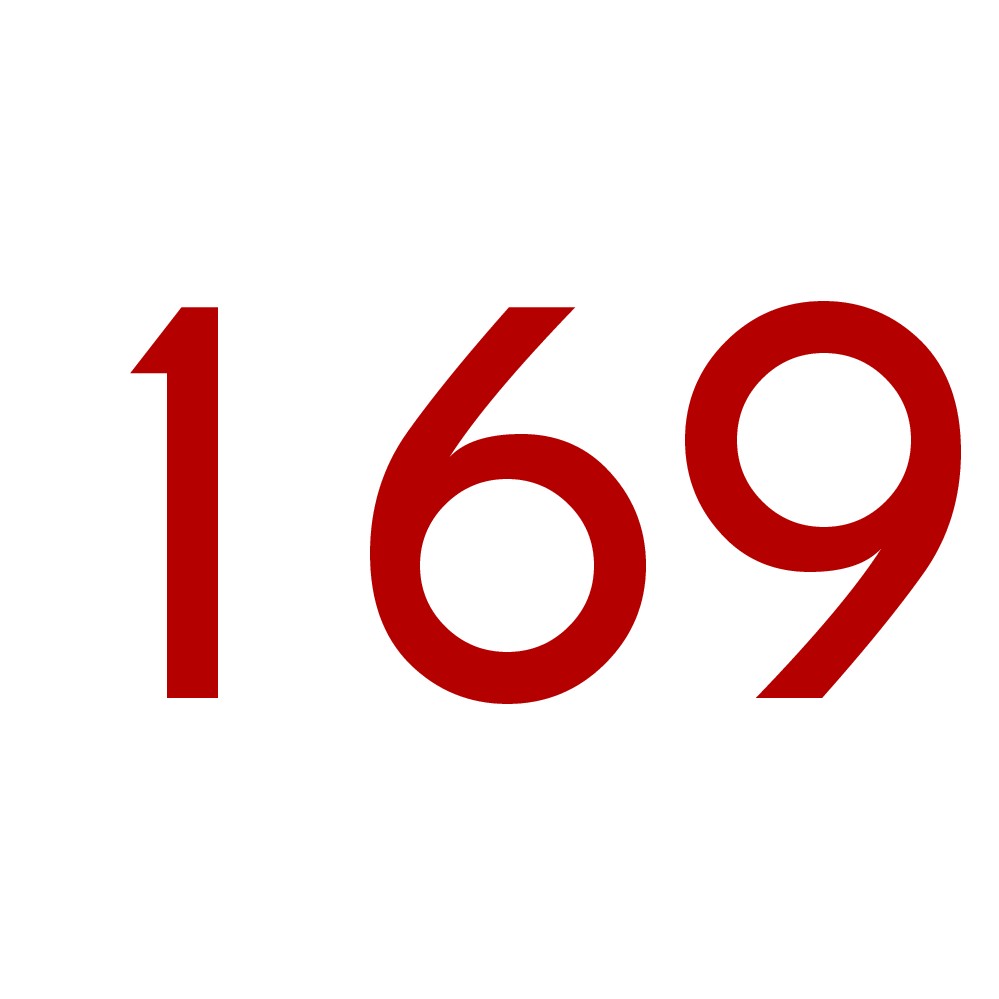 Hausnummer Aufkleber 169 rot