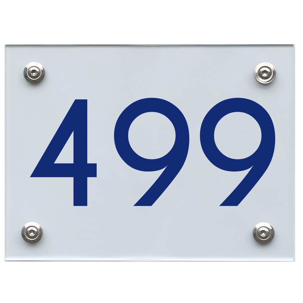 Hausnummernschild 499 blau