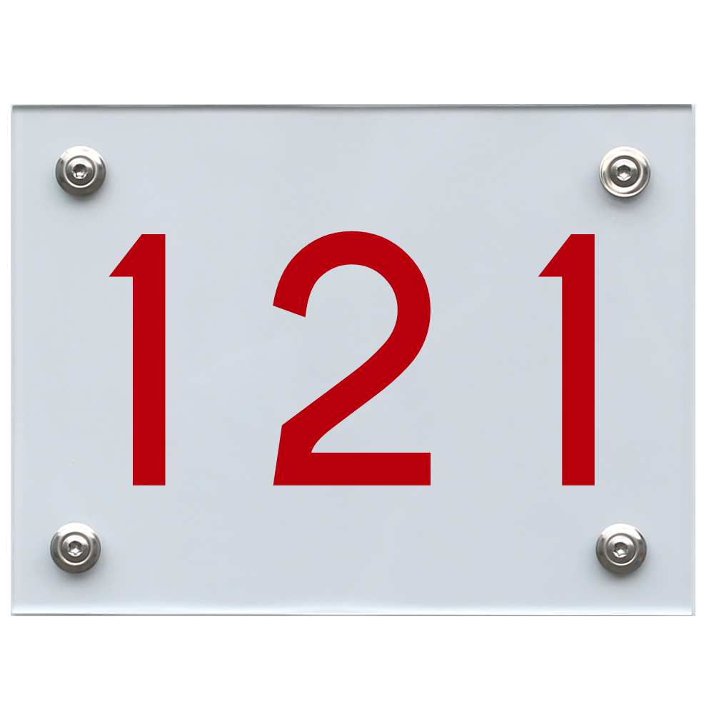 Hausnummernschild 121 rot