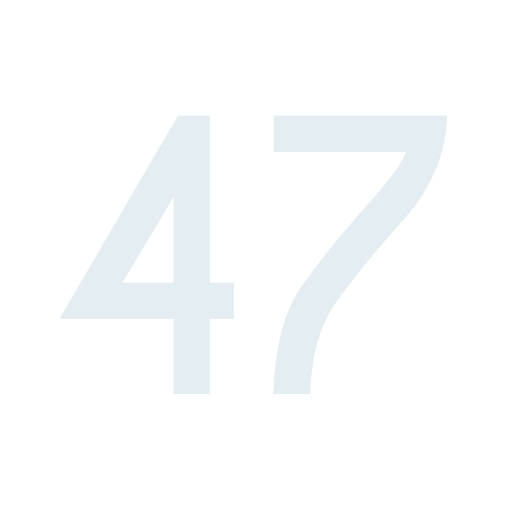 Zahlenaufkleber 47 weiß
