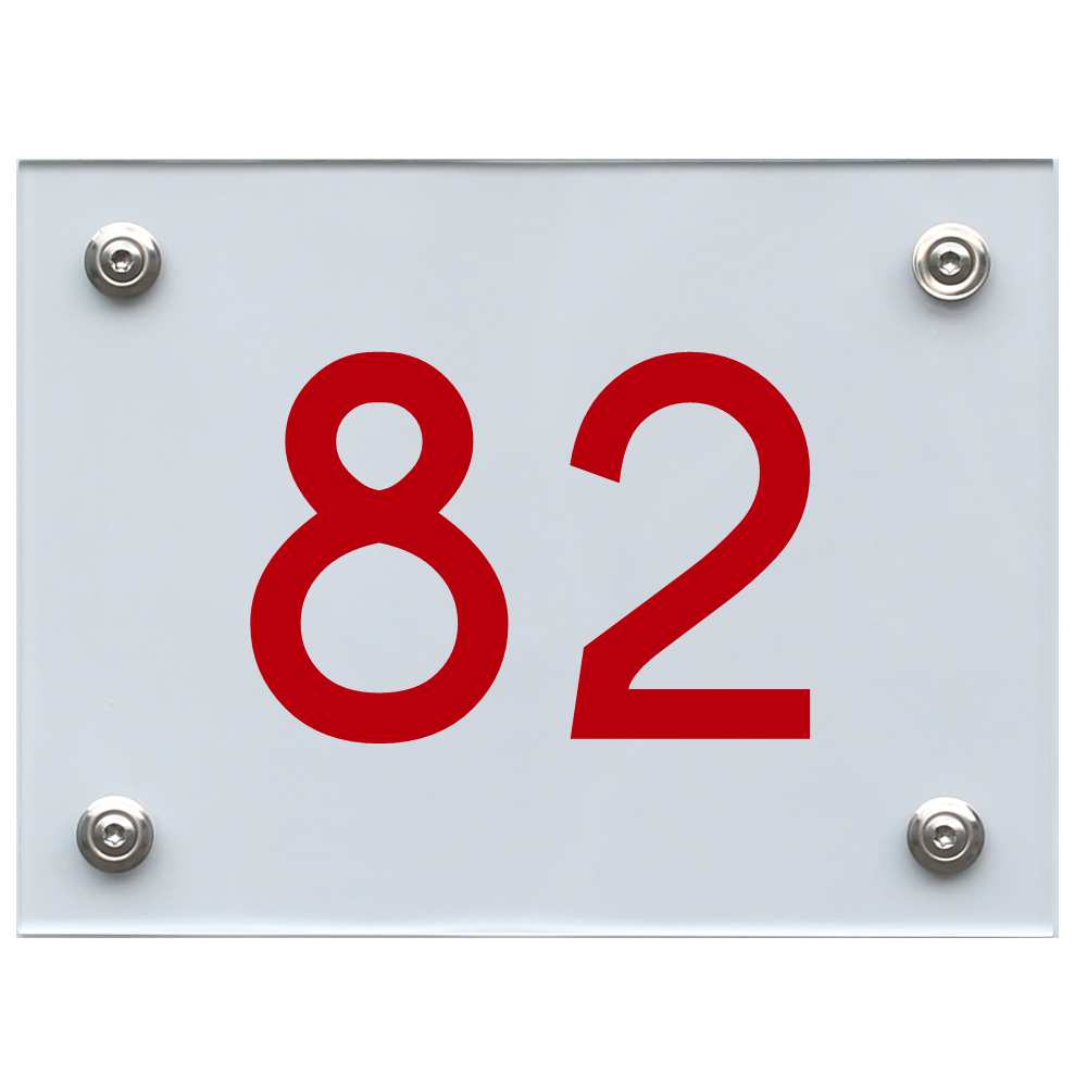 Hausnummernschild 82 rot