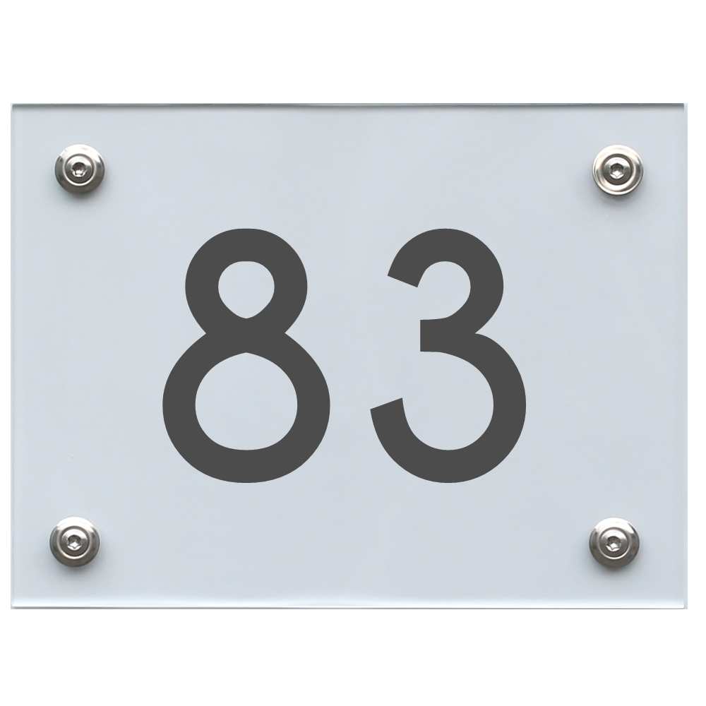Hausnummernschild 83 dunkelgrau