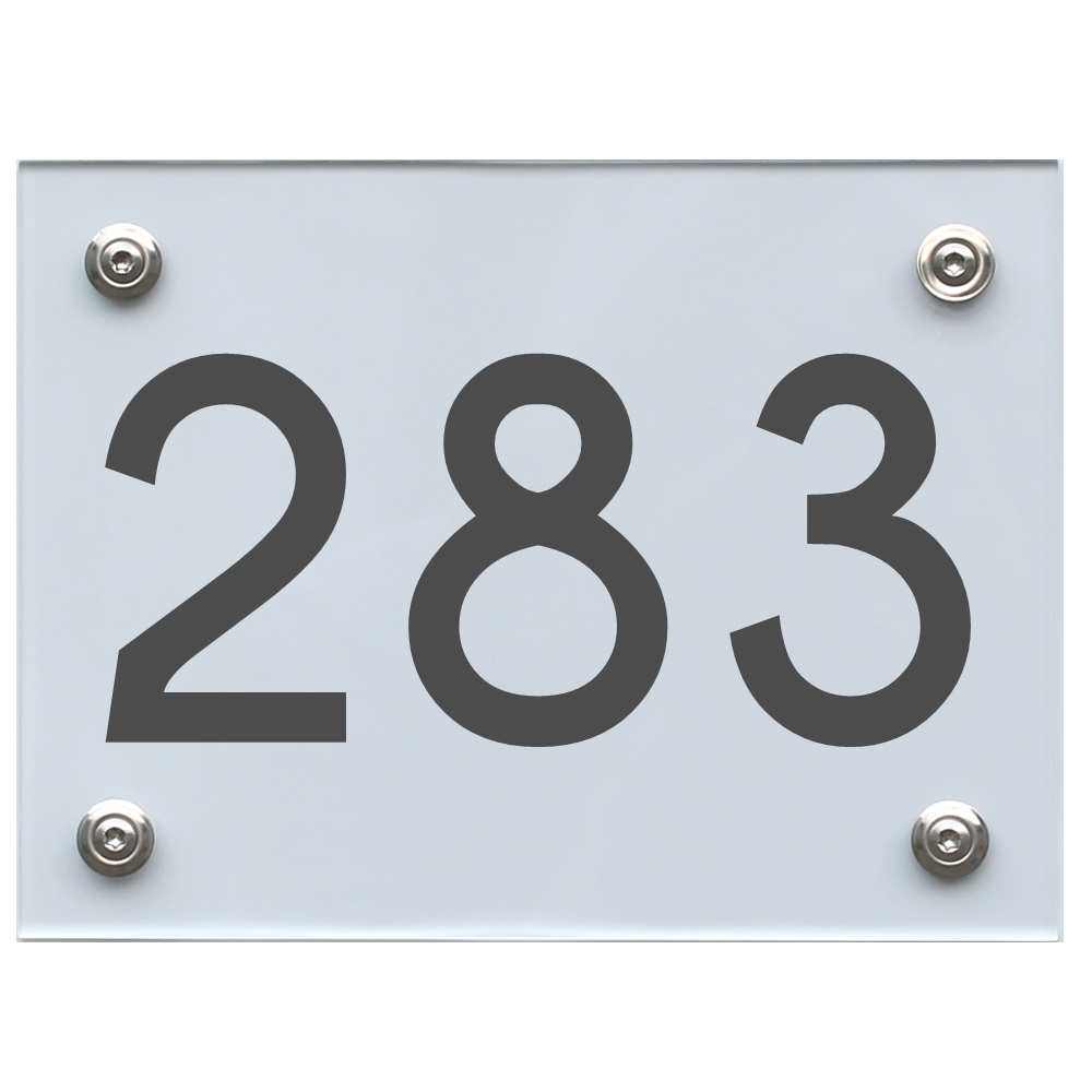 Hausnummernschild 283 dunkelgrau