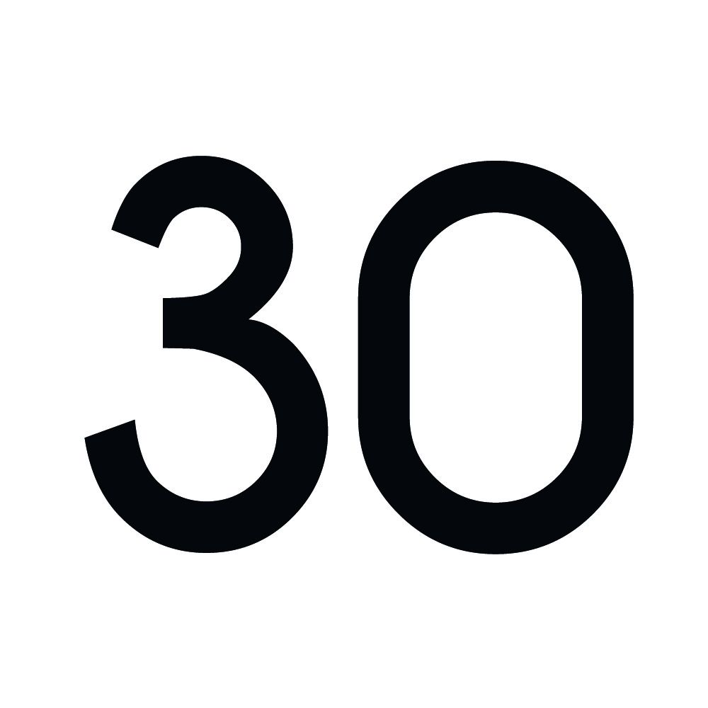Zahlenaufkleber 30 schwarz