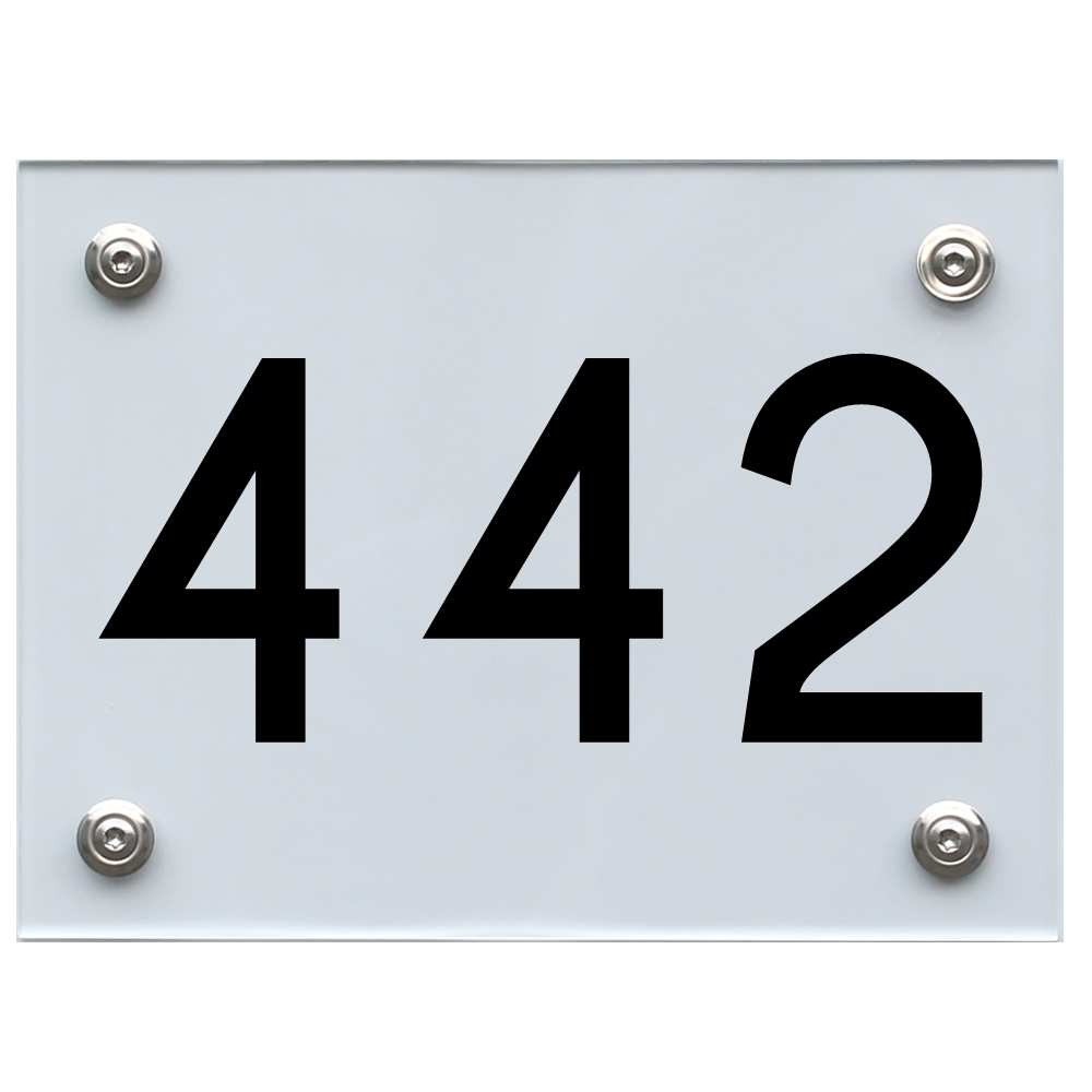 Hausnummernschild 442 schwarz