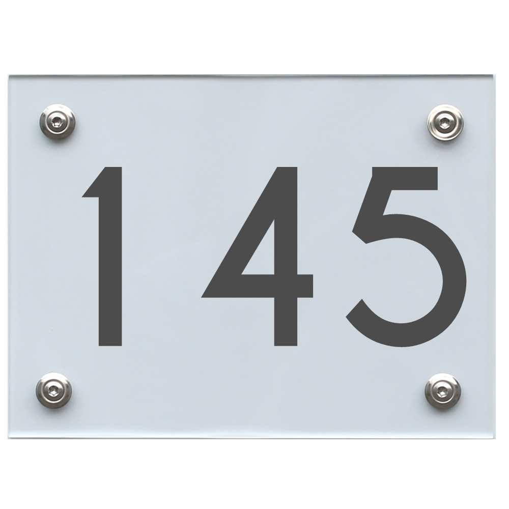 Hausnummernschild 145 dunkelgrau