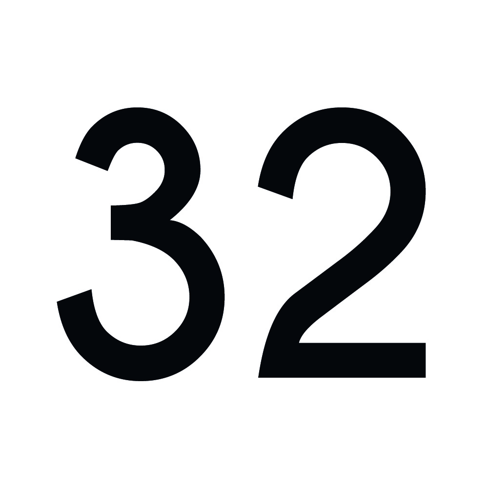 Zahlenaufkleber 32 schwarz