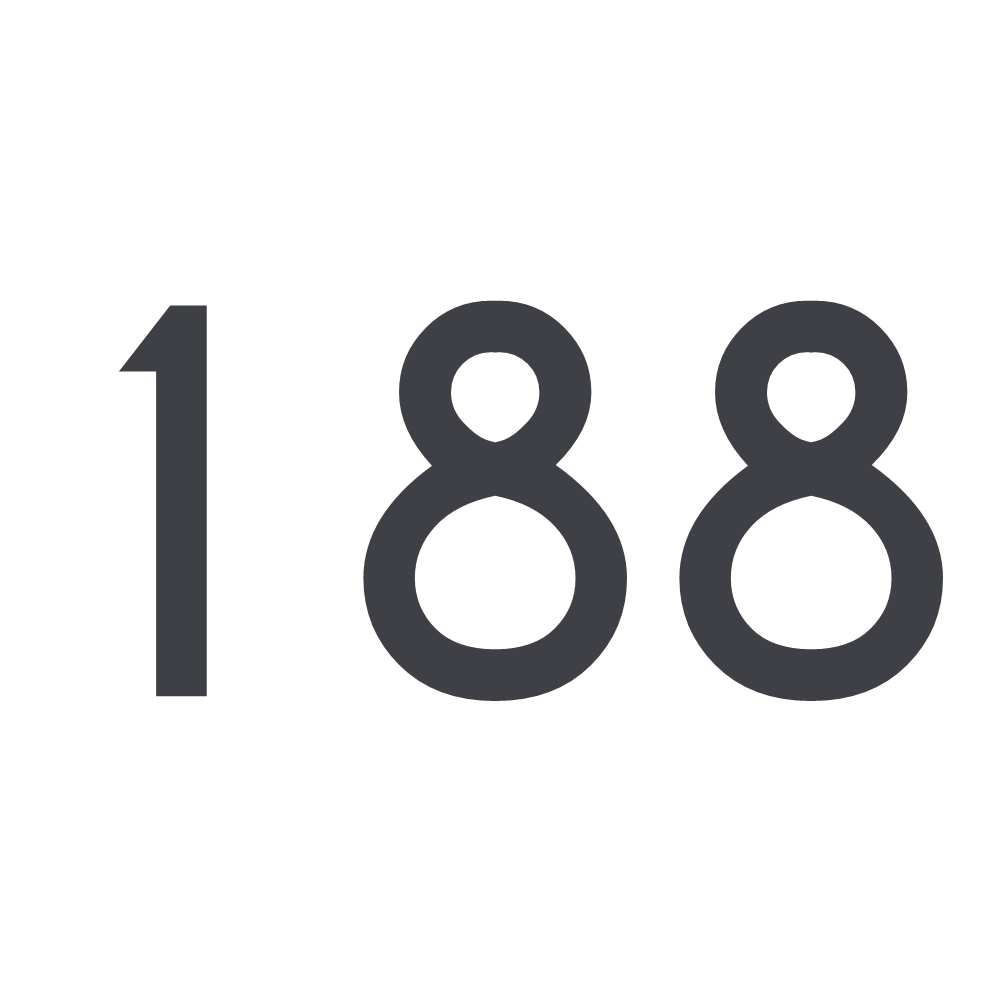 Hausnummer Aufkleber 188 dunkelgrau