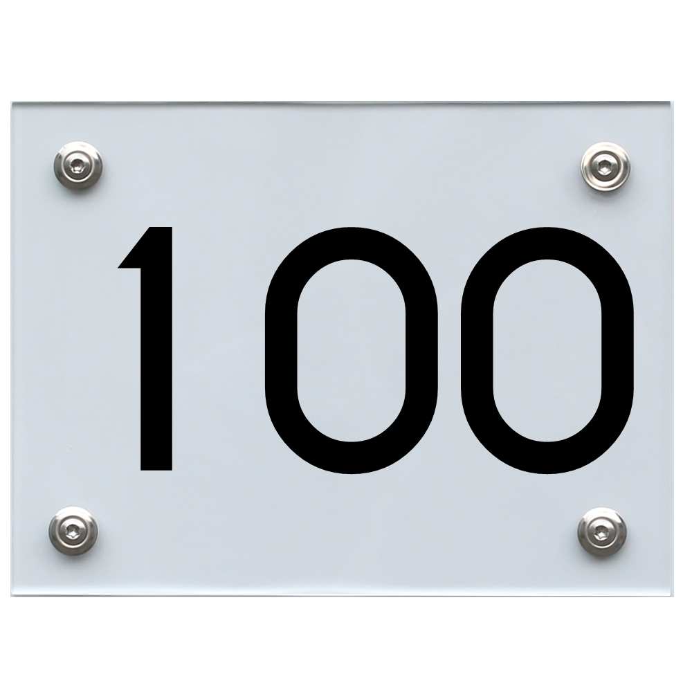 Hausnummernschild 100 schwarz