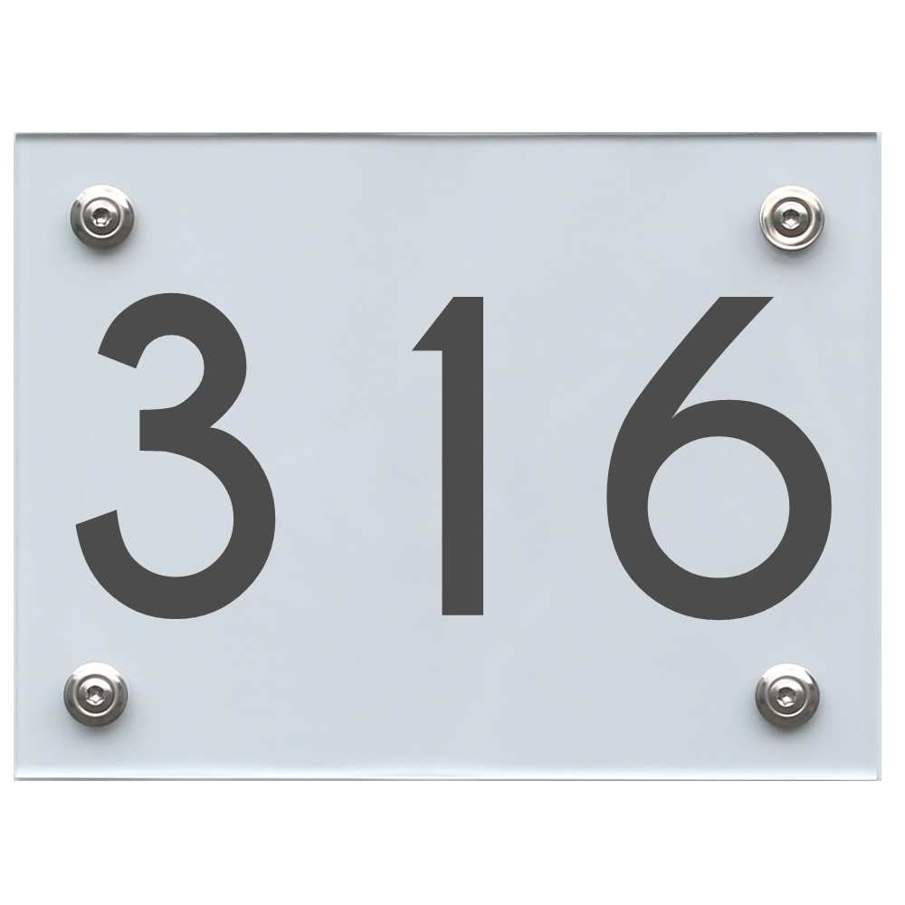 Hausnummernschild 316 dunkelgrau