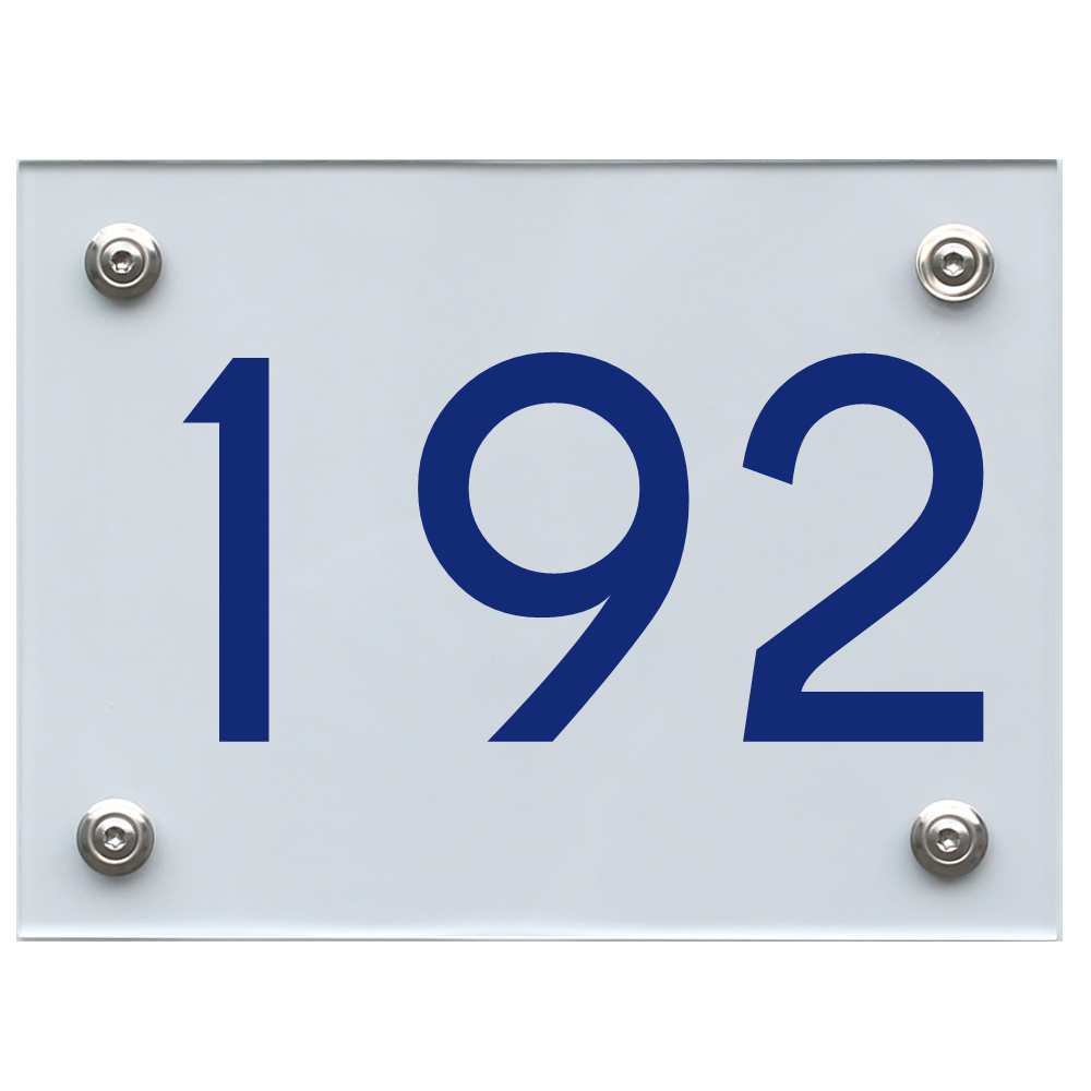 Hausnummernschild 192 blau