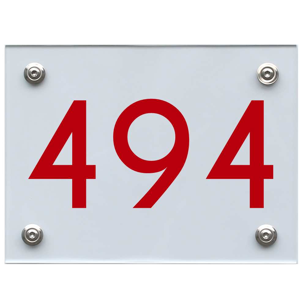 Hausnummernschild 494 rot