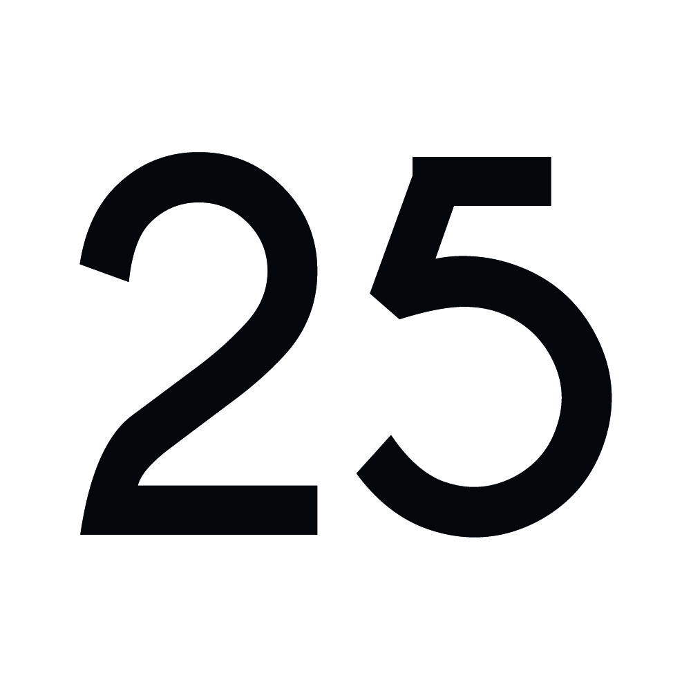 Zahlenaufkleber 25 schwarz