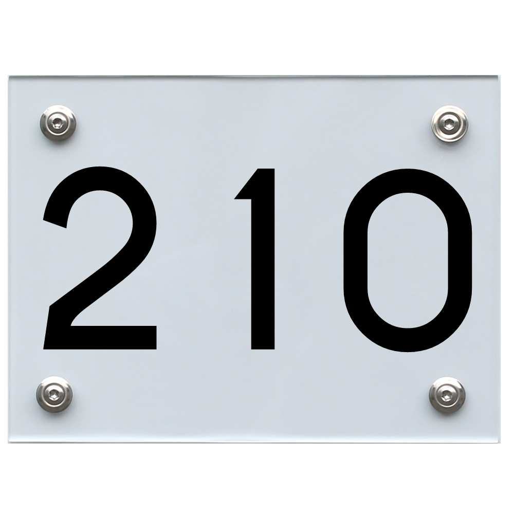 Hausnummernschild 210 schwarz