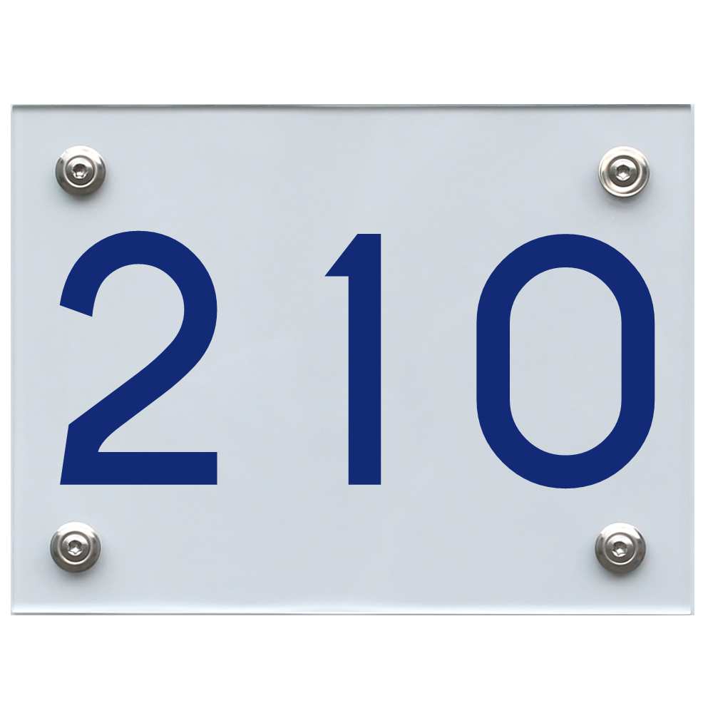 Hausnummernschild 210 blau
