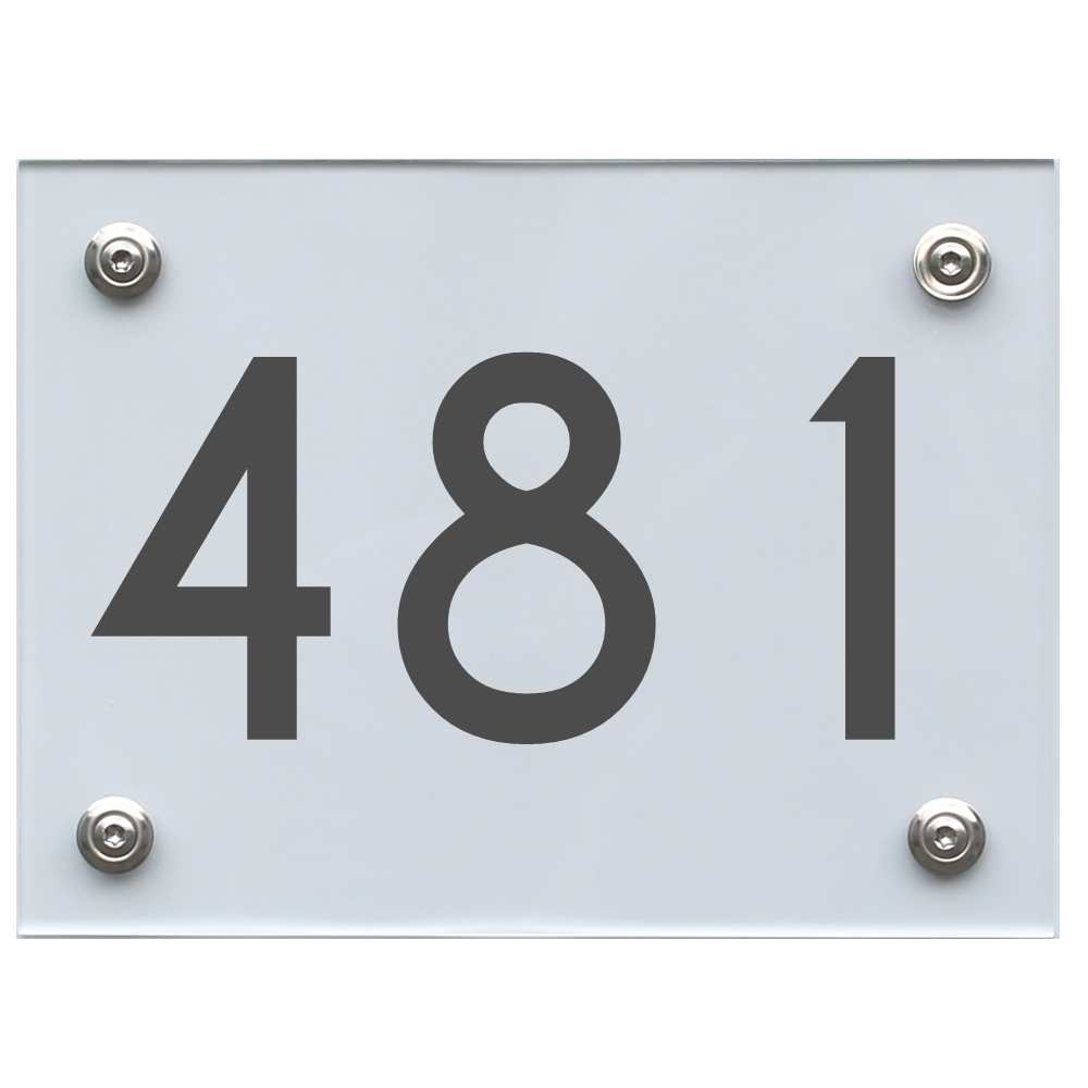 Hausnummernschild 481 dunkelgrau