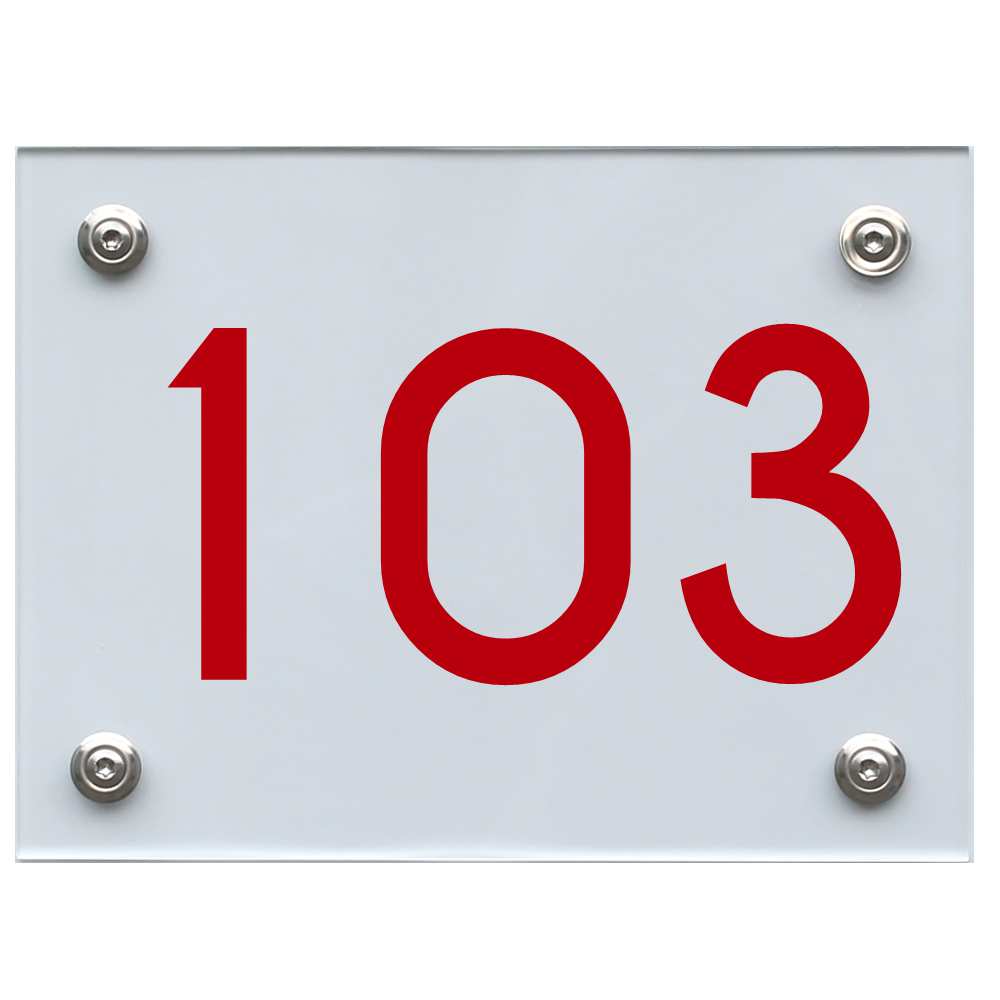 Hausnummernschild 103 rot
