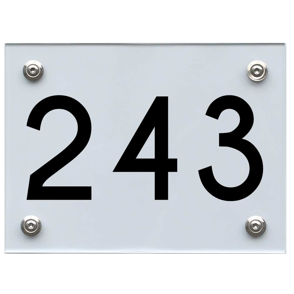 Hausnummernschild 243 schwarz