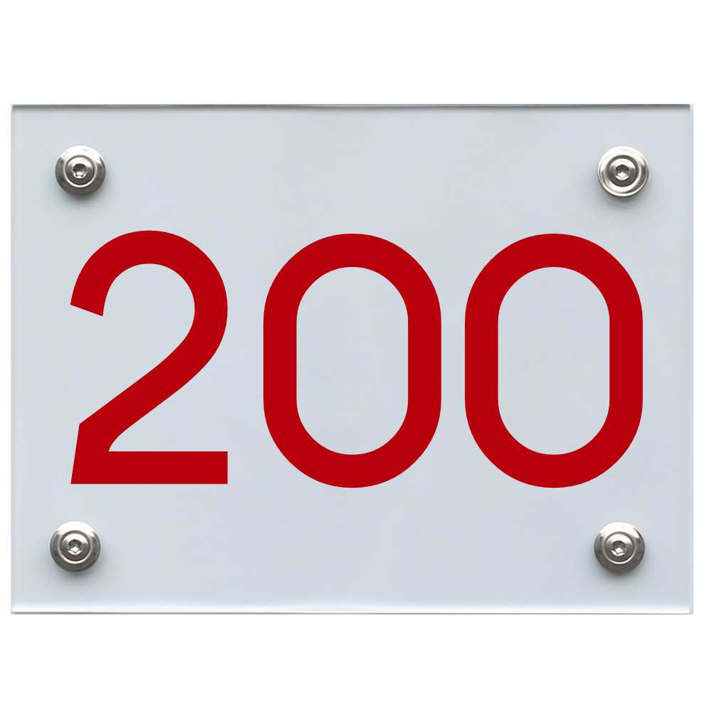 Hausnummernschild 200 rot