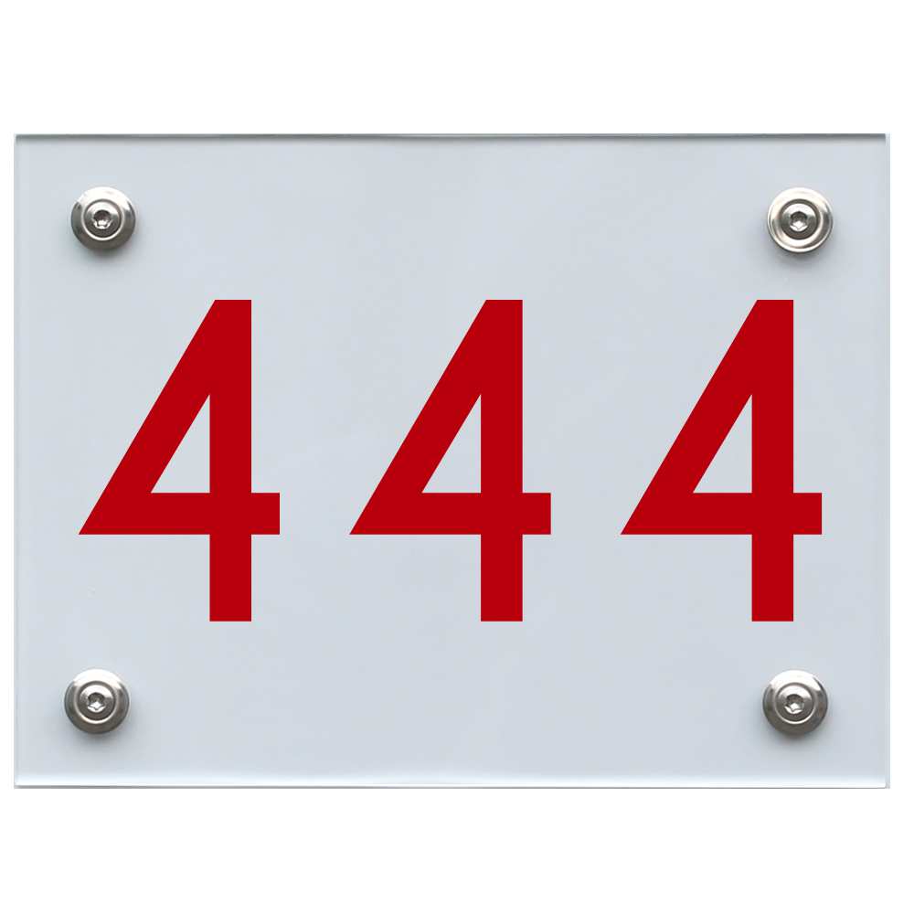 Hausnummernschild 444 rot