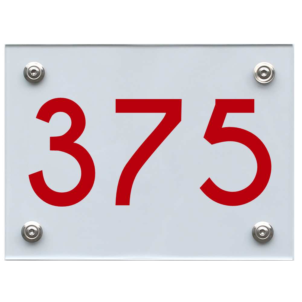 Hausnummernschild 375 rot