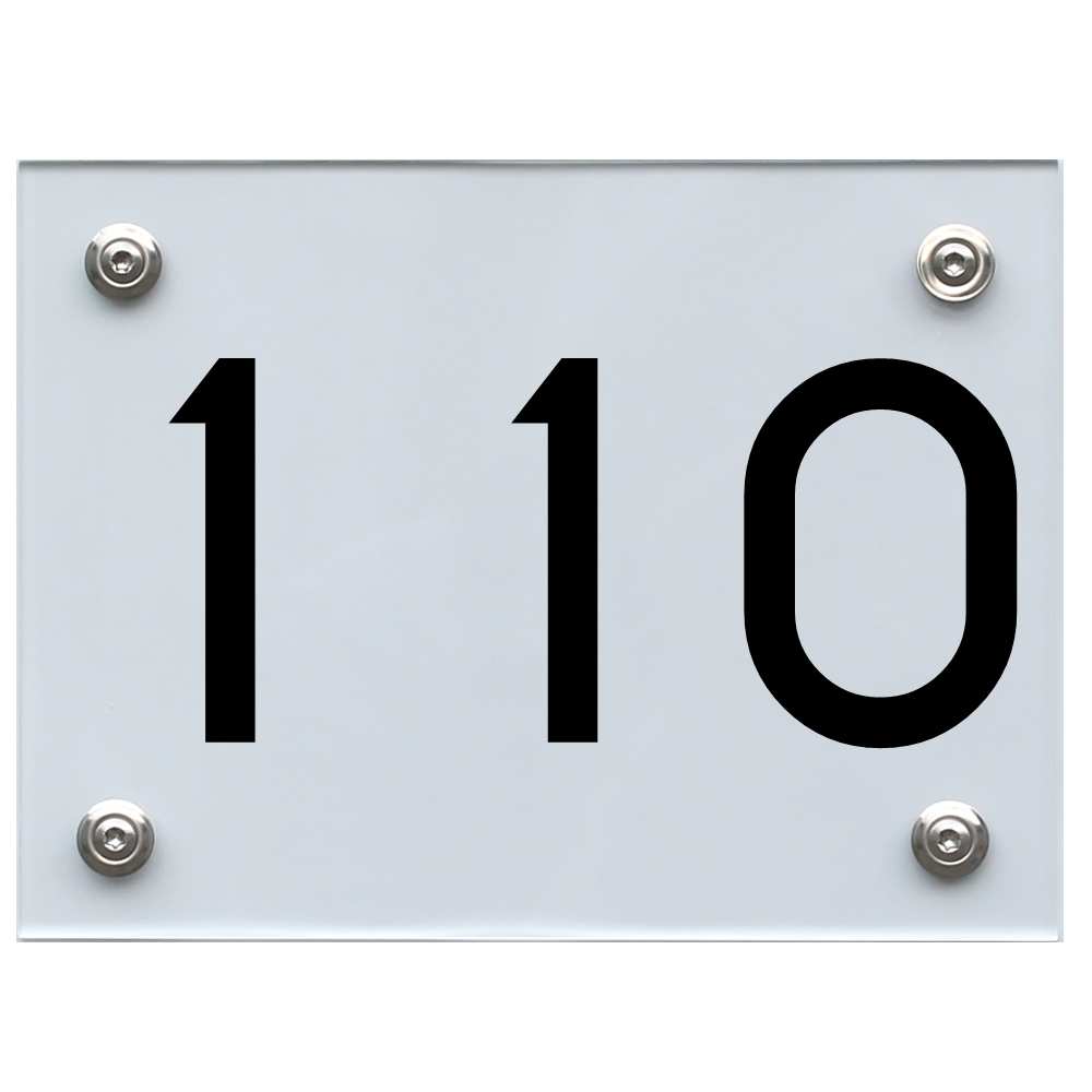 Hausnummernschild 110 schwarz