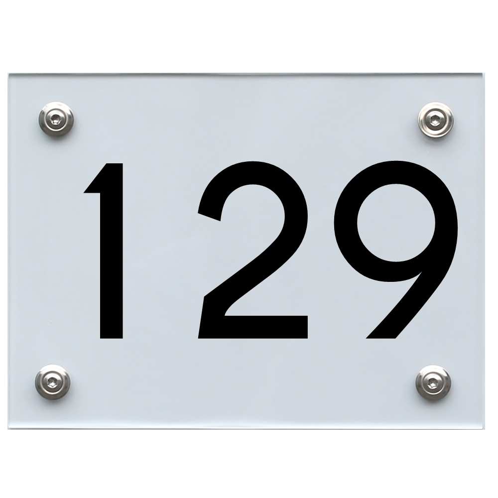 Hausnummernschild 129 schwarz