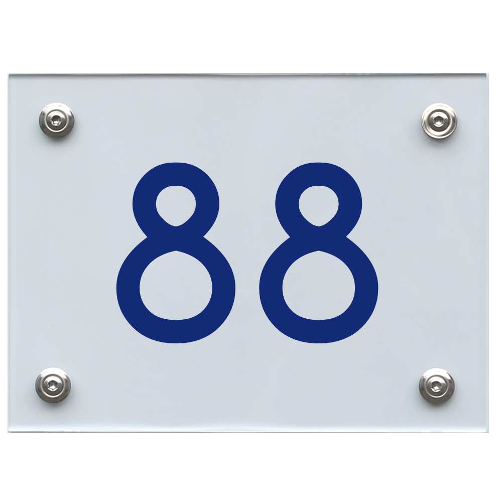 Hausnummernschild 88 blau
