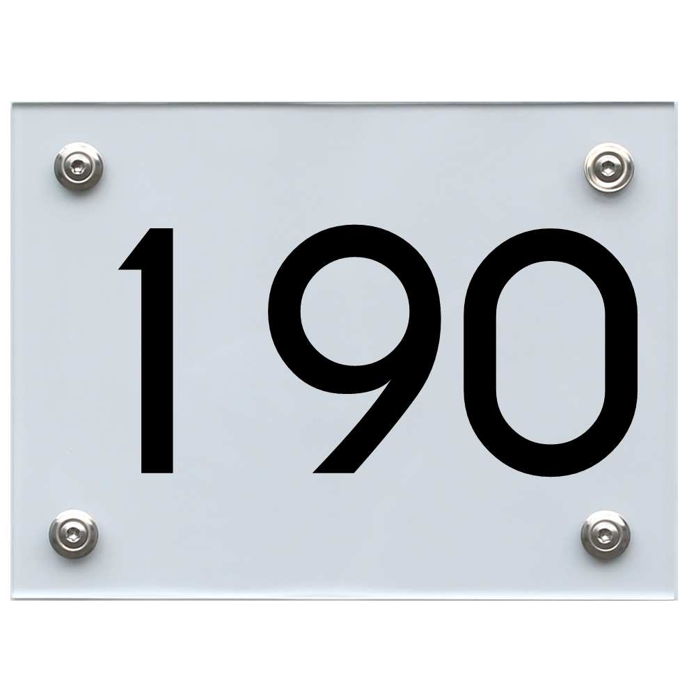 Hausnummernschild 190 schwarz