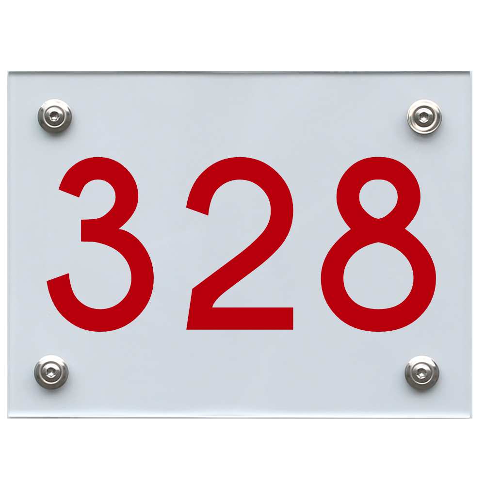 Hausnummernschild 328 rot