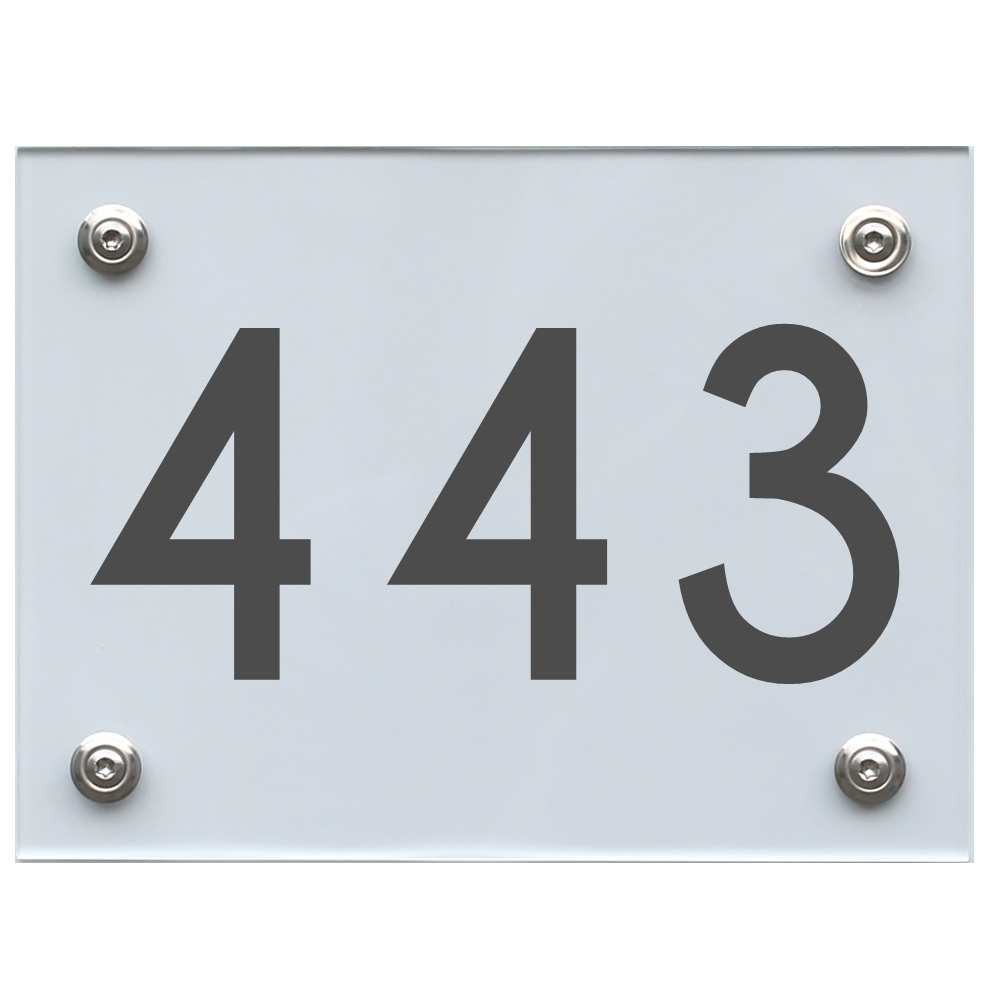 Hausnummernschild 443 dunkelgrau