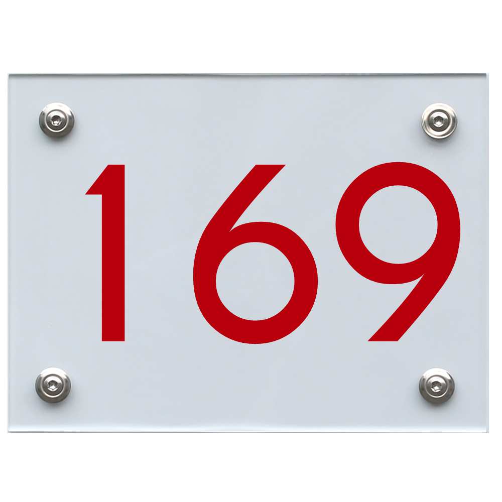 Hausnummernschild 169 rot