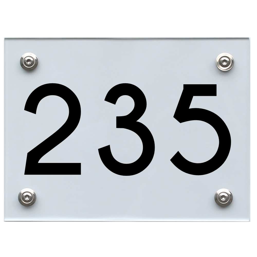 Hausnummernschild 235 schwarz