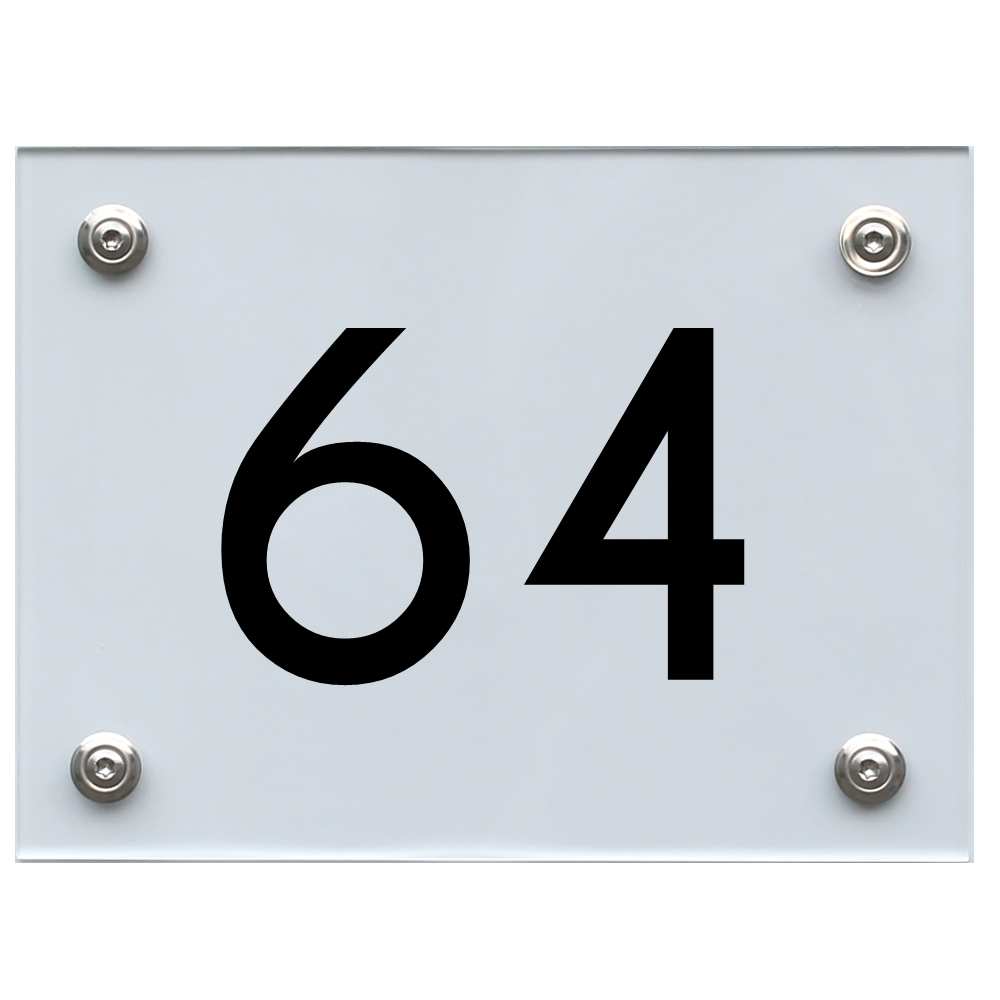 Hausnummernschild 64 schwarz