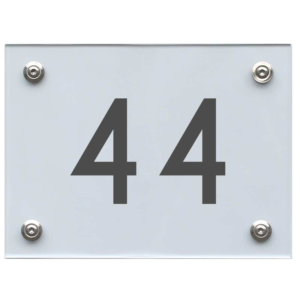 Hausnummernschild 44 dunkelgrau