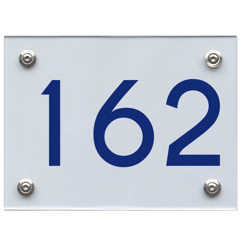 Hausnummernschild 162 blau