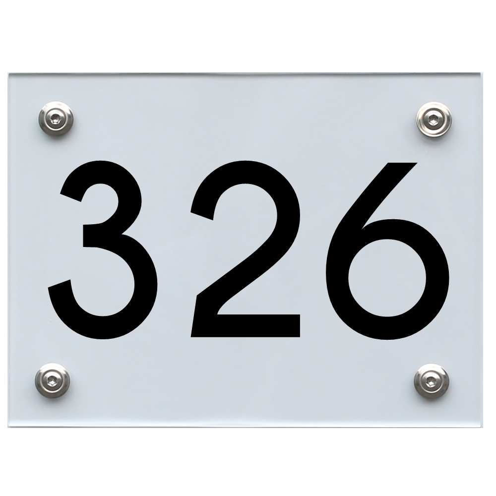 Hausnummernschild 326 schwarz