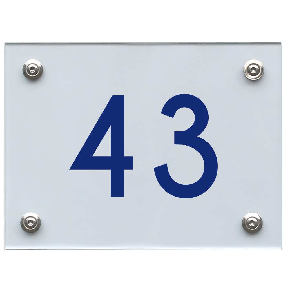 Hausnummernschild 43 blau