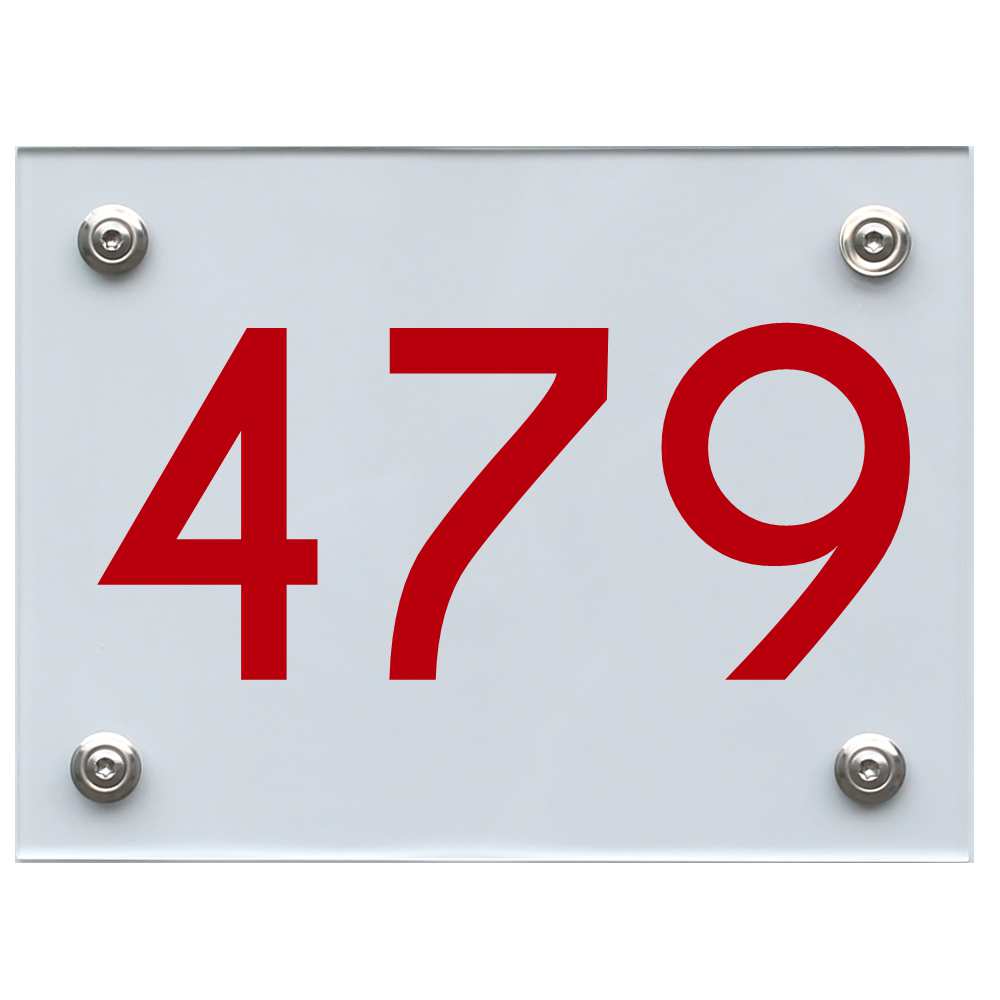 Hausnummernschild 479 rot