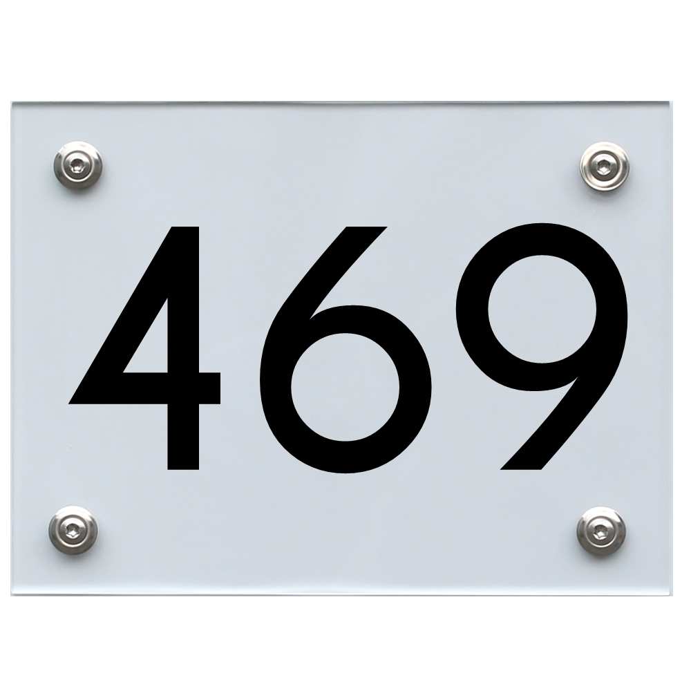 Hausnummernschild 469 schwarz