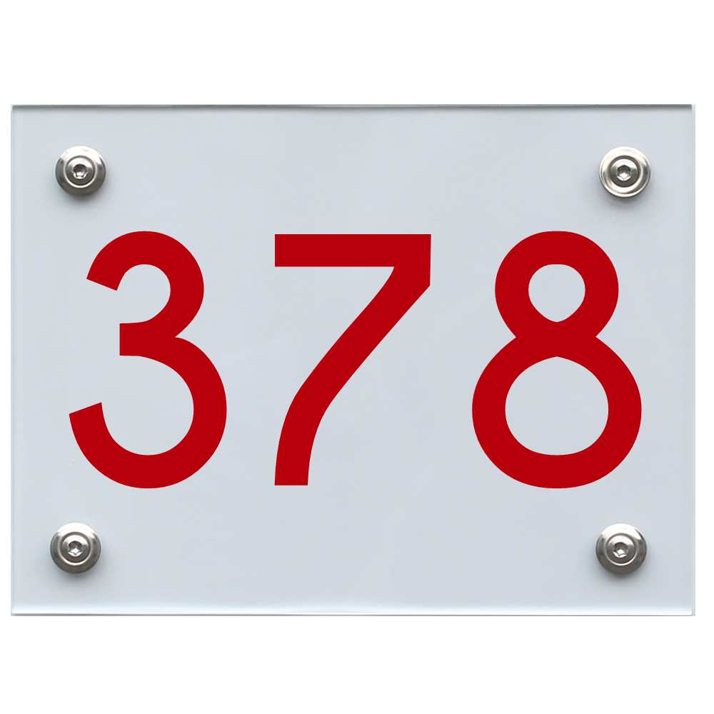 Hausnummernschild 378 rot