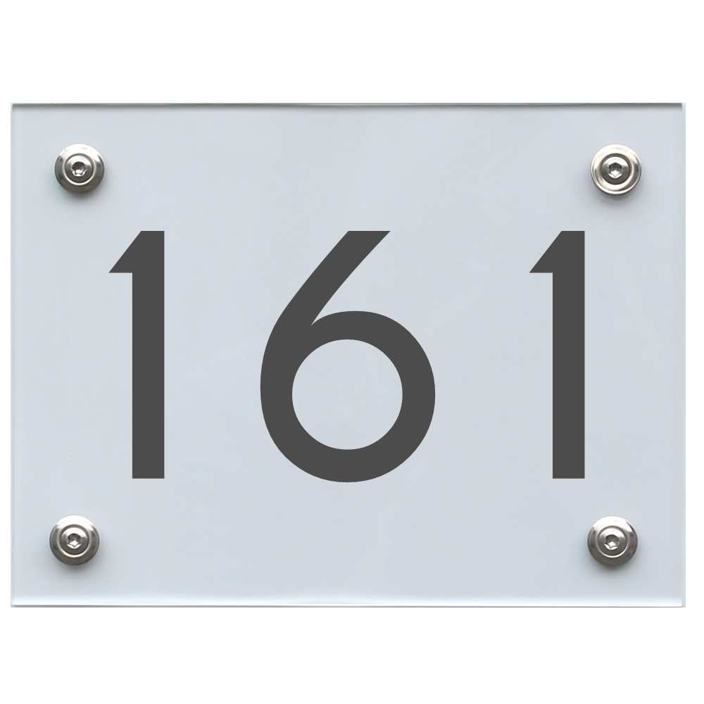 Hausnummernschild 161 dunkelgrau
