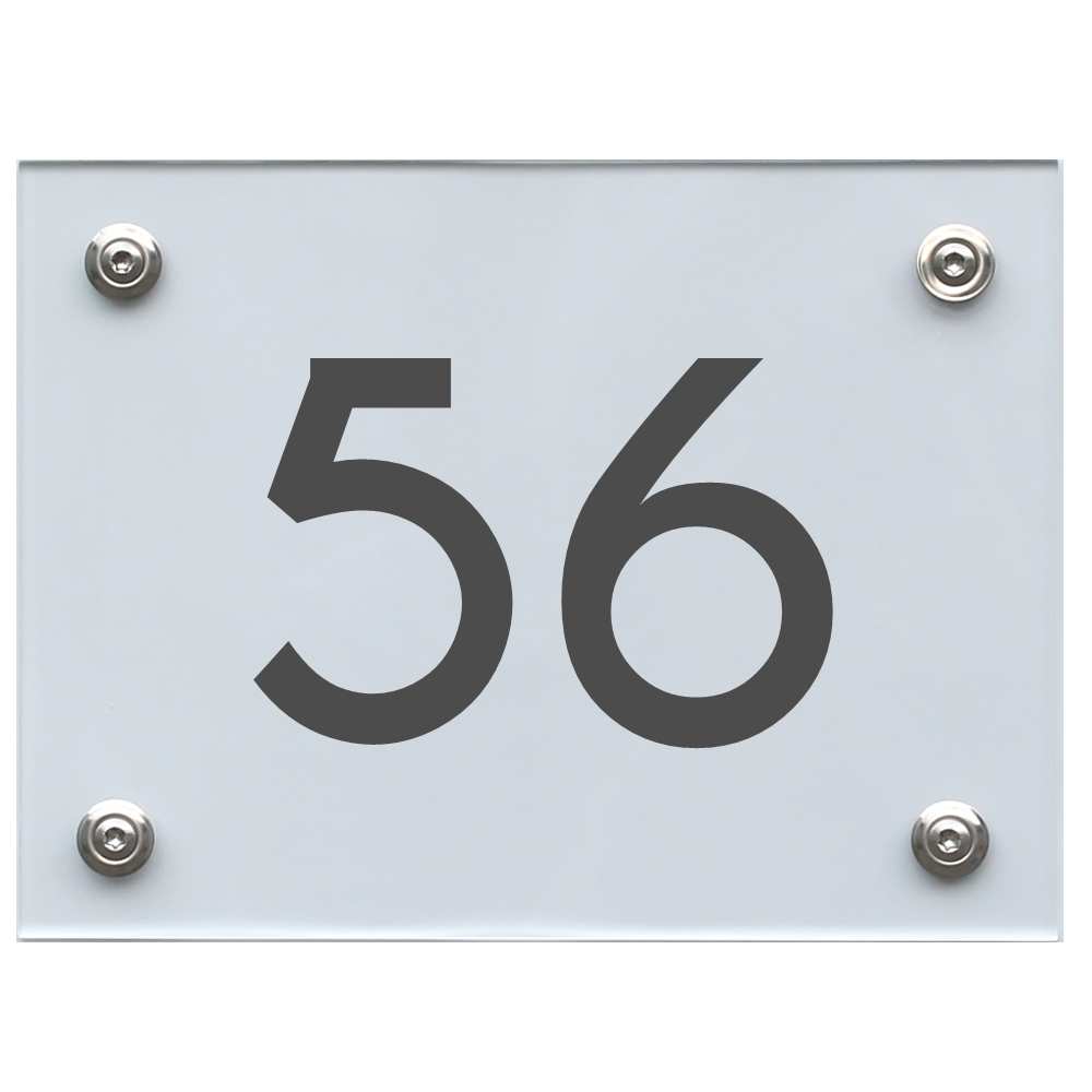 Hausnummernschild 56 dunkelgrau